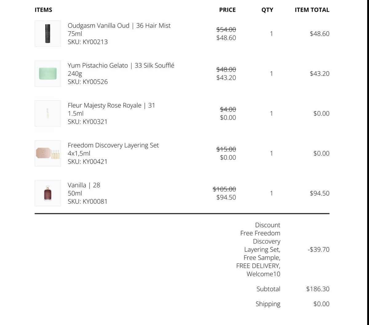 Ash_4_Ev's tweet photo. Ordered from the website and got me a lil discount π #TrinityxKayali https://t.co/zU2MLUvcg9