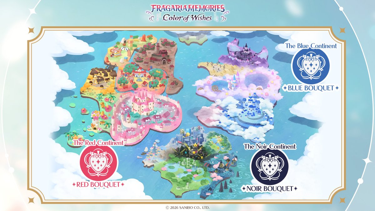 FragariaCoW_GL's tweet photo. 🍓 Three Bouquets 🍓

Fragaria World consists of three continents―Red, Blue, and Noir ✨

The Knights of Fragaria on each continent have banded together to protect what they hold dear ⚔️

They created three bouquets:
Red Bouquet
Blue Bouquet
Noir Bouquet

Starting next time, we'll introduce the Knights of Fragaria from each bouquet, one by one ⚔️

Stay tuned for upcoming unique Knights and their Lords 🍓✨

#FragariaGame #FragariaMemories