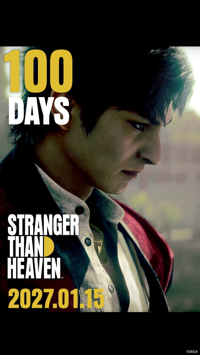 STH_JP's tweet photo. ━━━━━━━━━━━
発売まであと100日――
━━━━━━━━━━━

2027年1月15日発売
予約受付中
XBOX Game Pass、XBOX Series X|S、XBOX on PC、XBOX Cloud、PC(Steam)、PlayStation®5
https://t.co/SMFPicKrAJ

#StrangerThanHeaven
#ストザン
