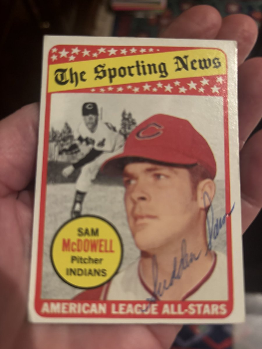 cbrennansports's tweet photo. I went to my collection of signed baseball cards when I heard of the death of “Sudden Sam” McDowell. As kids, we mailed cards to top MLB players, asking to get them signed and returned. They always sent them back. https://t.co/foxds71Udx