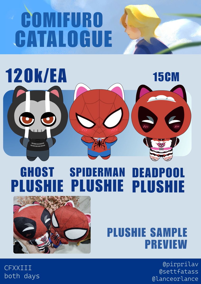 settfatass's tweet photo. [♥🔁s appreciated] 
PRE-ORDERS FOR #CF23 OPEN! 
🪻LEAGUE OF LEGENDS, SettPhel, SpideyPool, etc.
Balls Inspector (booth U34-35) 
https://t.co/Gm08y6axV0
#comifuro23 #cf23catalogue https://t.co/pBXxbAz6sY