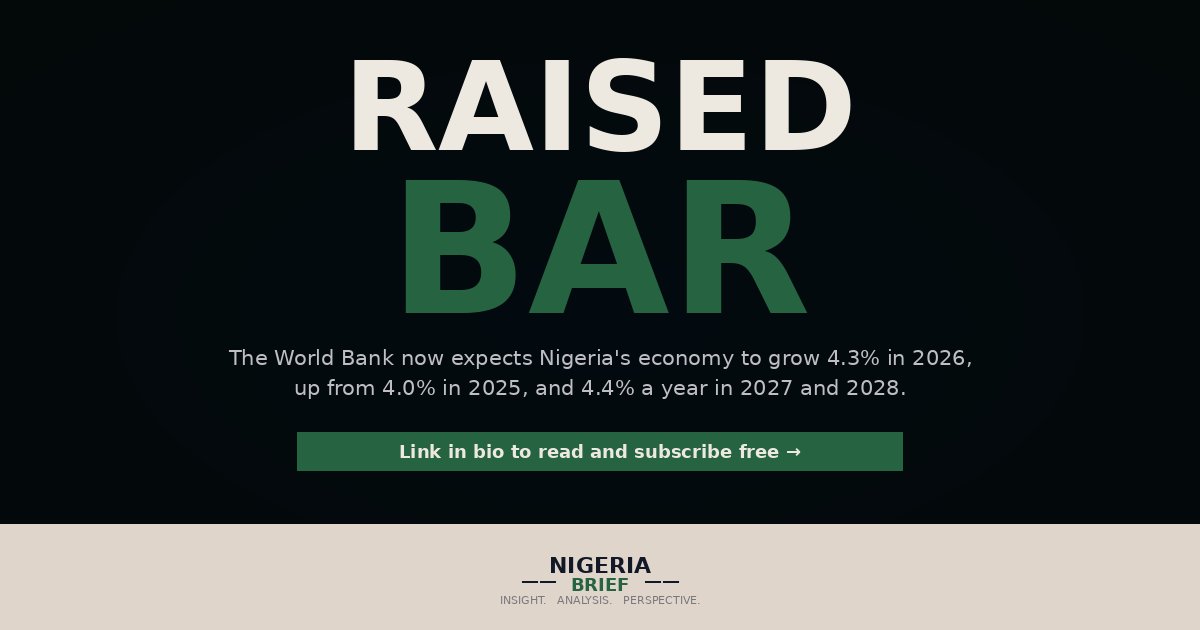 FrontierBriefMe's tweet photo. World Bank now expects Nigeria's economy to grow 4.3% in 2026. Air Force says 25, not 32, were on the Ondo plane. Four states approve the state police amendment.

Read Free: https://t.co/LJ3fDAz2AR https://t.co/QWcsAgwbSF