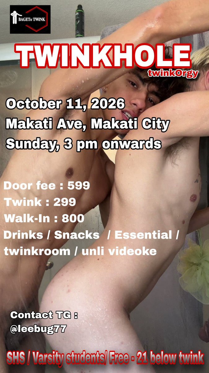 BAGEToTWINK's tweet photo. 💦🍆🔥BAGETo 𝐎𝐑𝐆𝐘 𝐓𝐖𝐈𝐍𝐊🔥
HILIG MO  TWINK? BAGETo twink group orgynuman is waiting you  to cumm.. 💦💦 https://t.co/O6V4L3Id18