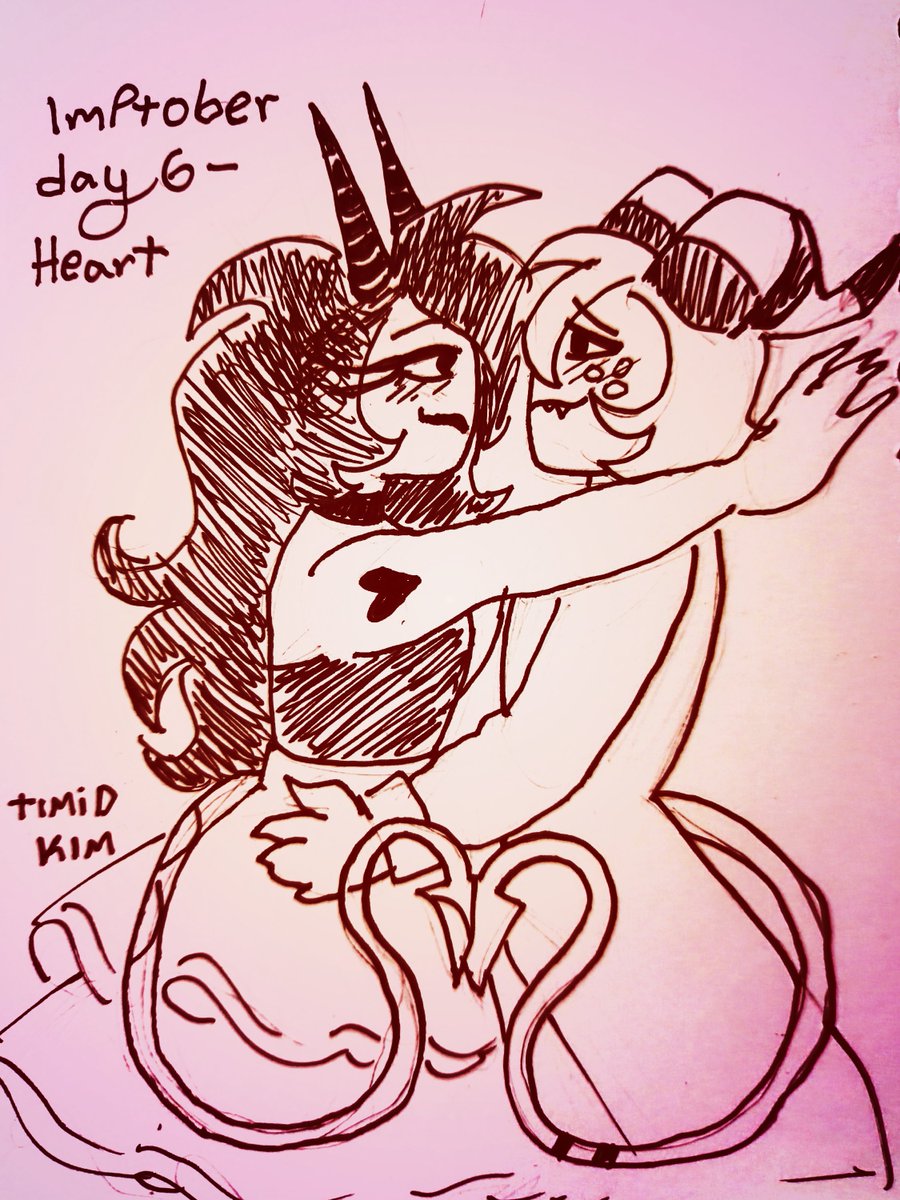 TimidKiim's tweet photo. Imptober day 6 - Heart 

#HelluvaBoss‌ #imptober #moxxie #millie https://t.co/HJox3aLOdN