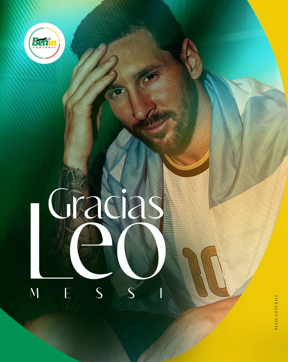 FootballBenin's tweet photo. 𝗚𝗥𝗔𝗖𝗜𝗔𝗦, 𝗟𝗘𝗢 𝗠𝗘𝗦𝗦𝗜 🇧🇯💛🇦🇷

Tu es un modèle pour des millions de Béninois. Merci pour toutes ces émotions et pour l’honneur d’avoir disputé ton dernier match face au Bénin. 

Todos los argentinos son bienvenidos a Benín. https://t.co/g2Q896uzXy