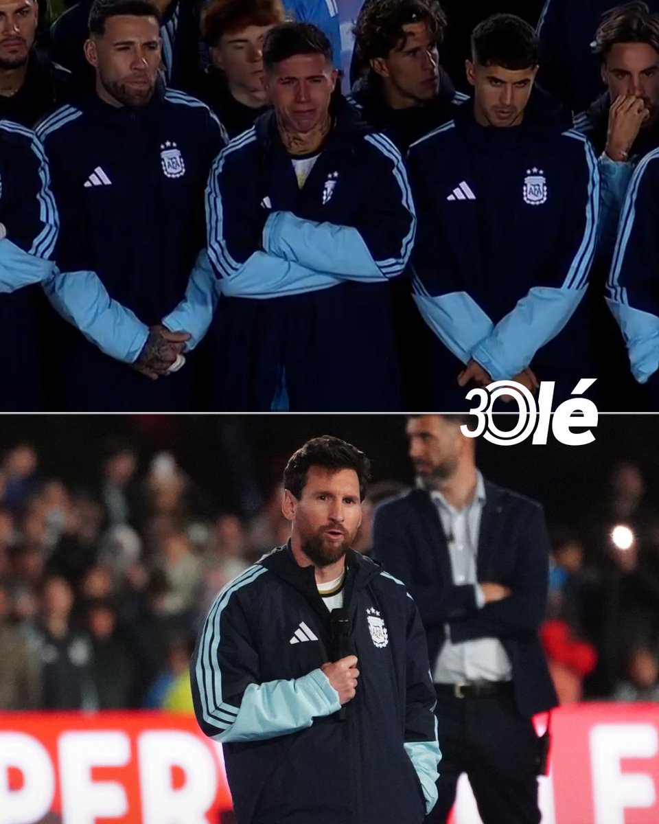 DiarioOle's tweet photo. Enzo Fernández, quebrado ante el discurso de Messi 🥹💔 https://t.co/k4pSHjqs8t