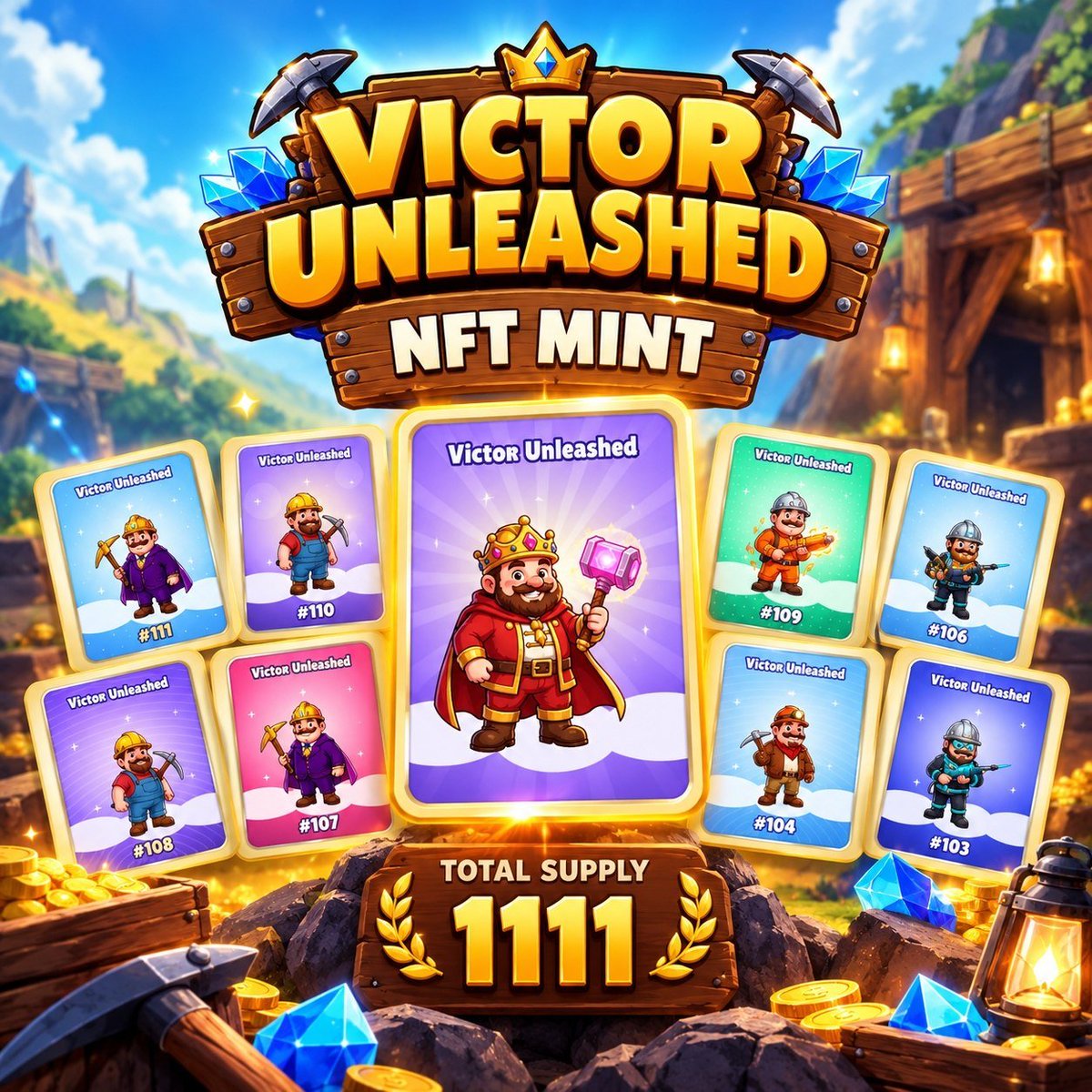 VictorsCompany's tweet photo. 🔔 Introducing Victor Unleashed — Our Genesis NFT Collection

We’re excited to introduce Victor Unleashed, the limited-edition NFT collection of Victor’s Company.

💎 The collection will feature 1,111 unique miners, with every NFT being different. 1,000 NFTs will be available for community minting, while 111 NFTs will be reserved by the team for marketing and future rewards.

The community mint will be first come, first served, with no private sale and no whitelist.

🖥 Mint starts: 8 October, 12:00 UTC
Mint price: 5 GRAM per NFT
Max per user: 10 NFTs
Minting: 100% on-chain randomized

ℹ️ Every mint is randomized on-chain, making the outcome unpredictable. Rarities will naturally be shaped by community demand and preference.

🤫 NFT holders will receive exclusive perks, in-app utility, Deep Mine resources and rewards, daily VIC drops, and future benefits across the expanding Victor’s Company gaming world.

1,111 miners. One collection. Your Victor is waiting to be unleashed.

📍 Minting will exclusively start in: https://t.co/4PPZwsJfT0