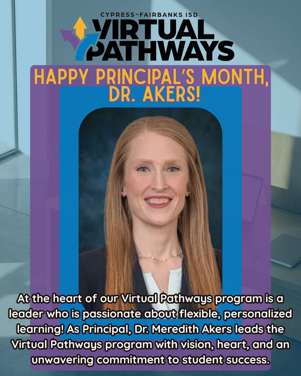 CFISDVirtual's tweet photo. Happy National Principals Month!🎓 Learn anywhere. Succeed everywhere.💻 | Flexible online learning🌐 https://t.co/1uiv23WUtL #CFISDVirtual #LearnAnywhere #CFISDPathtoAmazing https://t.co/AkdqbBdUhz