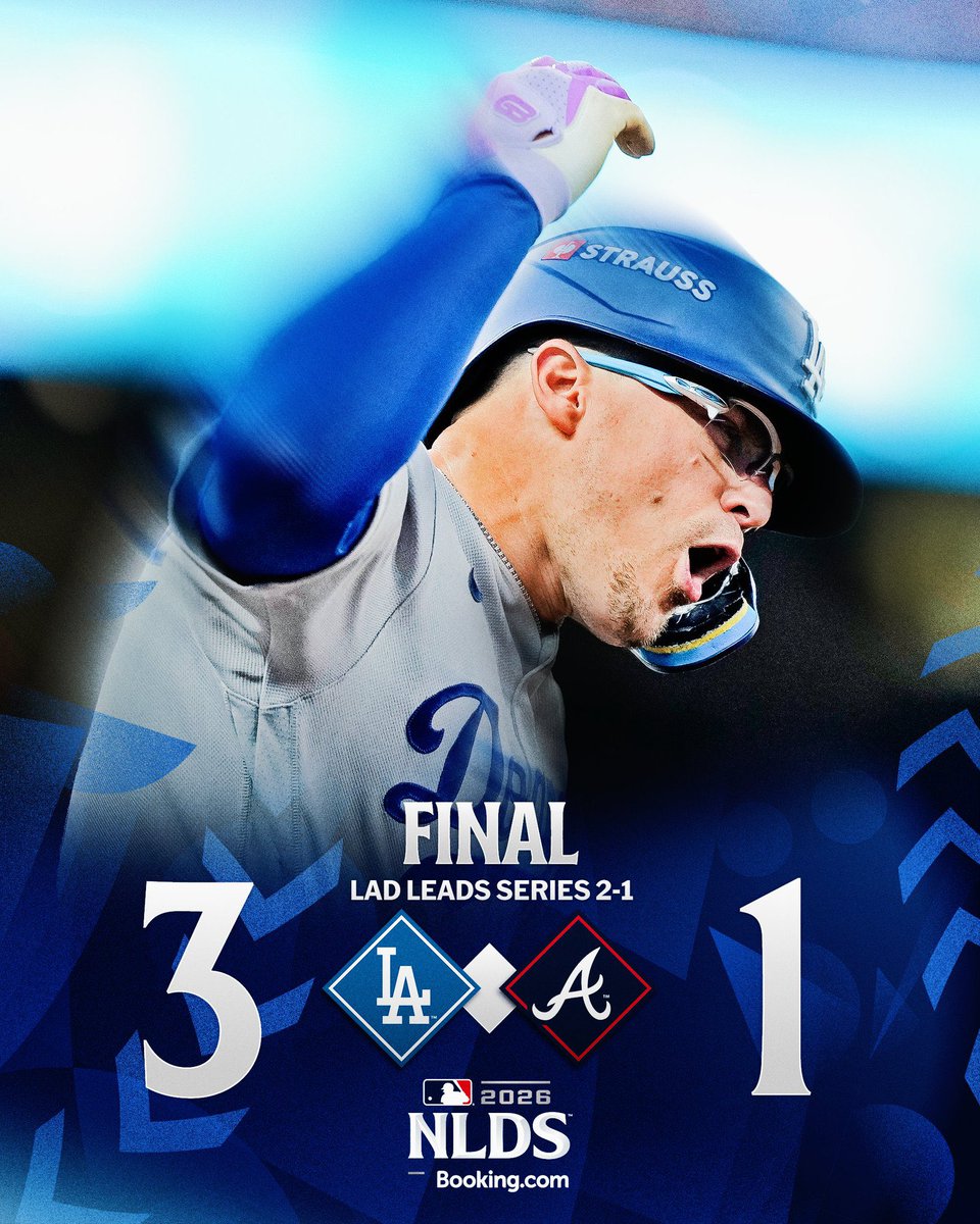 AlfredoFM77's tweet photo. MLB:
Tercer juego de la Serie Divisional de la Liga Nacional donde los campeones Dodgers ganan ante Braves. Y se ponen a una victoria de avanzar a la Serie de Campeonato. https://t.co/3TW6MdE1Mk