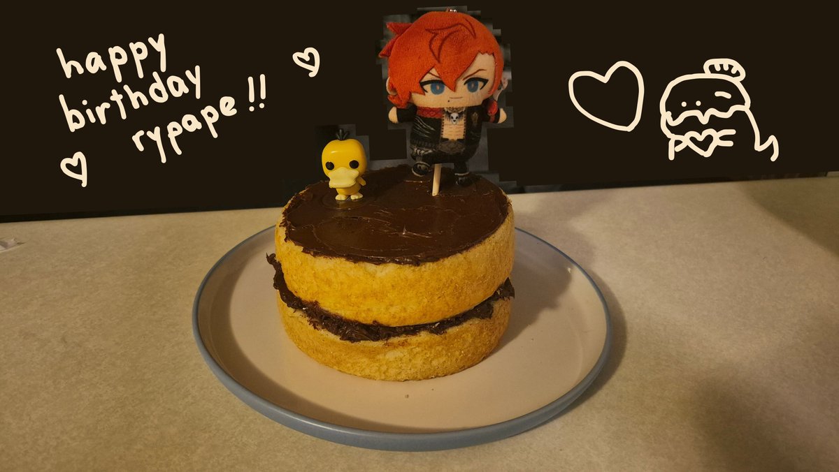 kenmaijou's tweet photo. Happiest of happy birthdays to our beloved Rypape 🧡
I hope rypape gets to enjoy many treats and cake flavors from all around the world (ㅅ´ ˘ `)🧡in my little corner, rypape got to anjoy a homemade french vanilla cake with chocolate fudge frosting ^^
#Rypape https://t.co/0ZE5XdaR4k