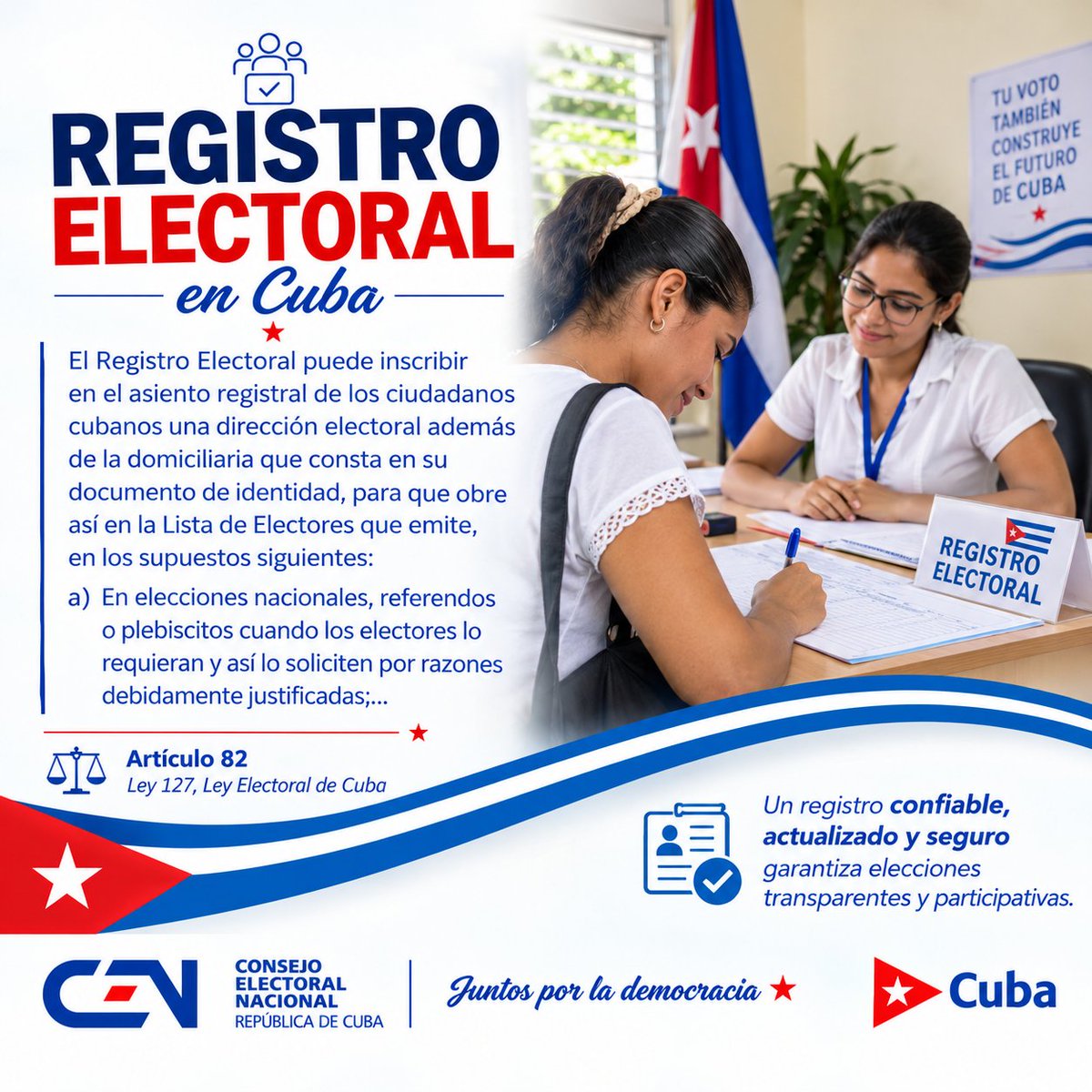 Elecciones_Cuba's tweet photo. #JuntosPorLaDemocracia 👍
🇨🇺Registro Electoral en Cuba:
Baluarte de la Democracia Socialista 🗳 https://t.co/HYZAAFByZE