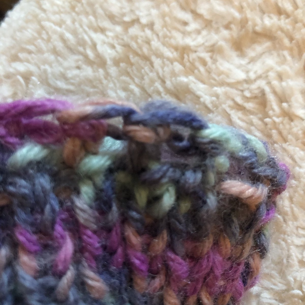 catwoman_1111's tweet photo. Well I’ve never made that pattern hat before ..I had to make it up to match the booties got that done today.. going to put pompom on it #Knit baby girl boots & hat reversible https://t.co/E8zwRyPPTV