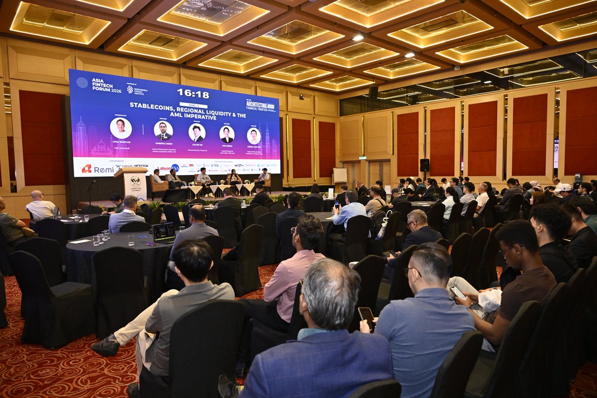trmlabs's tweet photo. 🇲🇾 Thank you @ResponsibleFT for having TRM Labs' Ziqing Ang on a stablecoins and AML panel at Asia Fintech Forum 2026, with @FISGlobal, @0xPolygon, VerifyVASP, and Plutus VC.
Catch Claudia Hui at #IFCTF2026 tomorrow, and the team in Singapore for @token2049! https://t.co/ZESxyIATWM