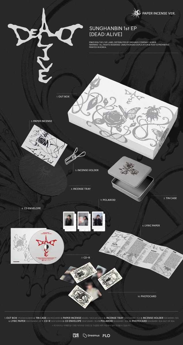 sunghanbin_twt's tweet photo. [📢]
SUNGHANBIN 1st EP [DEAD:ALIVE]
Paper Incense Ver. 앨범 상세 이미지 안내

🔗 https://t.co/kVuXb1Biht

2026.10.12 (MON) 6PM (KST)

#성한빈 #SUNGHANBIN
#DEAD_ALIVE #UNDEAD https://t.co/R9JhekHJOI