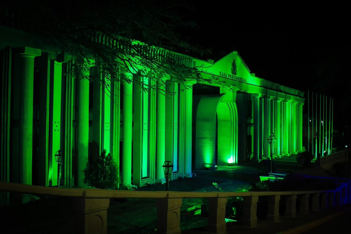 televisur's tweet photo. Casa Presidencial se iluminó de verde al sumarse a la campaña Visibles 2026, impulsada por Prepace, para promover la inclusión y los derechos de las personas con parálisis cerebral. Bajo el lema “Octubre no es un Día, es Todo un Mes”. 💚🇭🇳 https://t.co/xGNUT59rPw