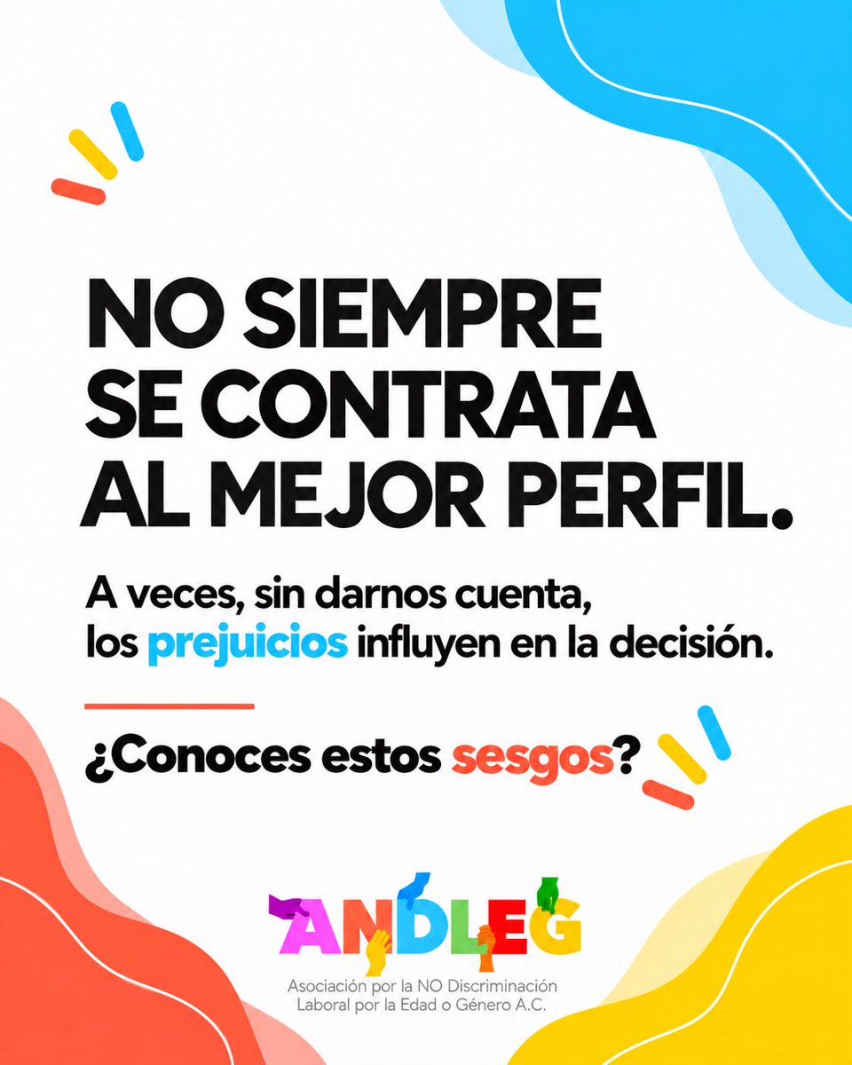 ANDLEG1's tweet photo. 🧠 La afinidad, la apariencia o una primera impresión pueden influir en una contratación.

Reconocer nuestros sesgos es el primer paso para cuestionarlos.

💬 ¿Cuál has identificado en el trabajo?

#Sesgos #ANDLEG https://t.co/0hhtS7SUxB