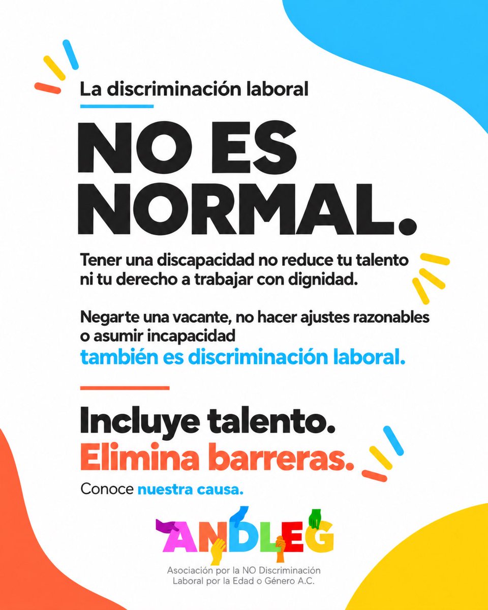 ANDLEG1's tweet photo. ♿ La discapacidad no determina el talento profesional.

Eliminar barreras y prejuicios ayuda a construir oportunidades laborales más incluyentes.

💬 ¿Qué hace falta cambiar?

#InclusiónLaboral #ANDLEG https://t.co/29NHGL7JeY