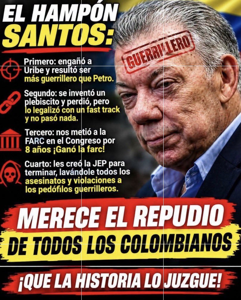 conejoblanco77's tweet photo. Hey @JuanManSantos  10 años de tu @JEP_Colombia y el pais no mejoró un apice.  

Aqui te dejo una imagen con muchas verdades, cortesía de @payao1a1 https://t.co/EqT5veycjb