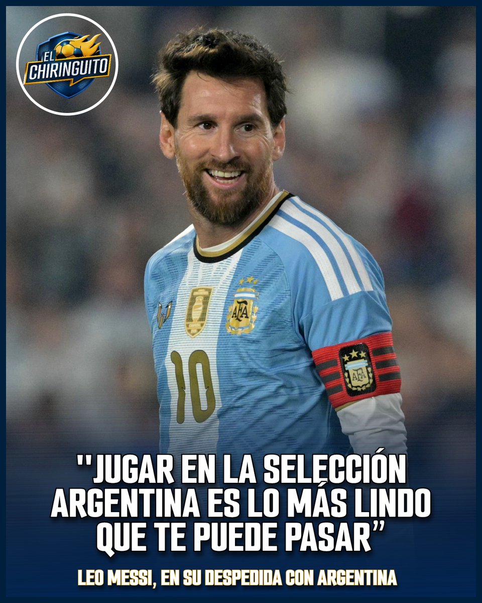 elchiringuitotv's tweet photo. 🩵🤍 El BONITO DISCURSO de LEO MESSI en su DESPEDIDA:

🇦🇷 "Es un orgullo haber defendido esta camiseta 20 años".

💭 "Me hicieron cumplir mi sueño de chiquito, de ser campeón del mundo". https://t.co/JxlViCCTug