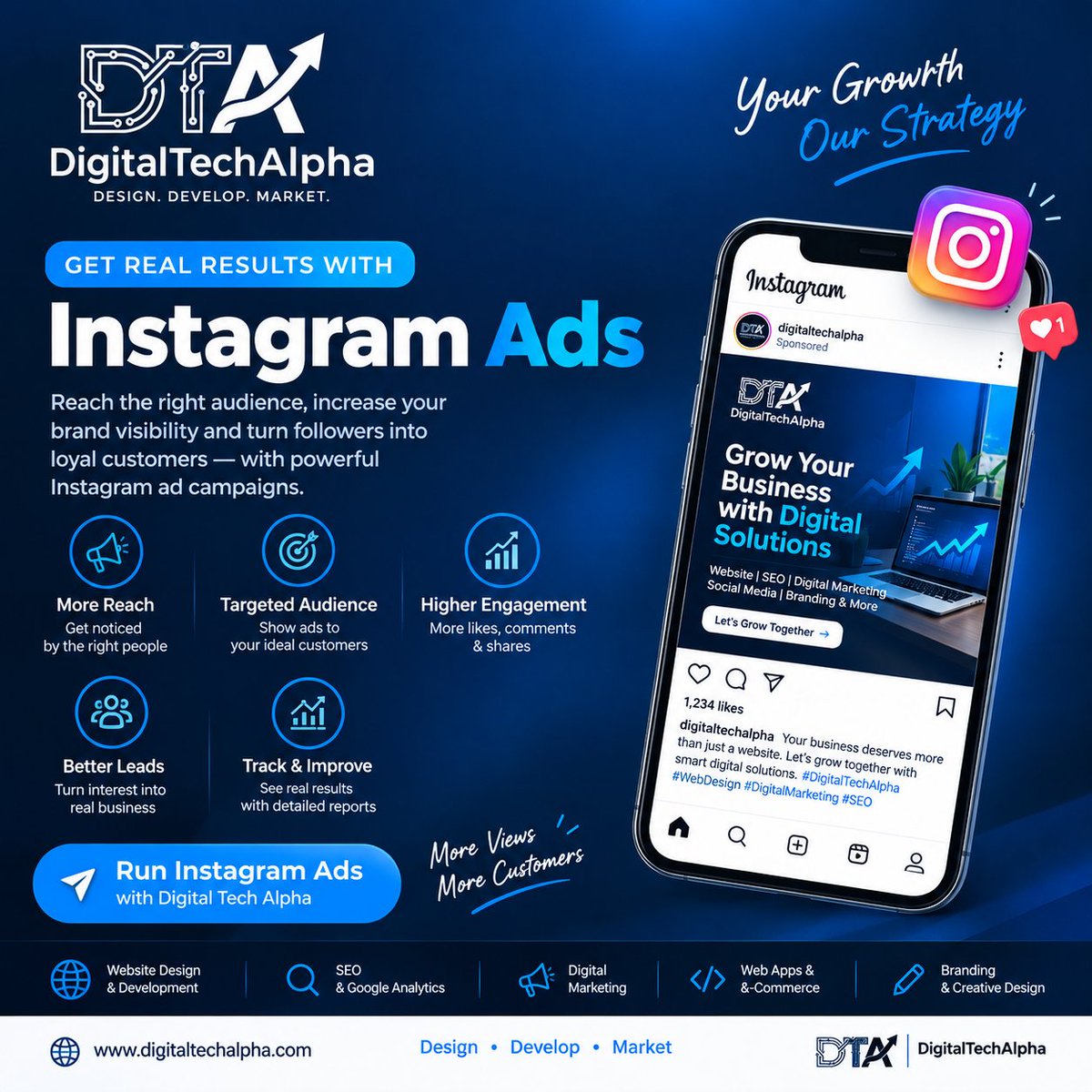 AlphaTech88720's tweet photo. 🚀 More Reach. Better Leads. Real Business Growth.
Instagram Ads aren’t just about getting views — they’re about reaching the right audience and turning attention into opportunities.
🌐 https://t.co/8TEpg7Ywz9
Design • Develop • Market
#InstagramAds #DigitalMarketing https://t.co/nD6JoKoVyM