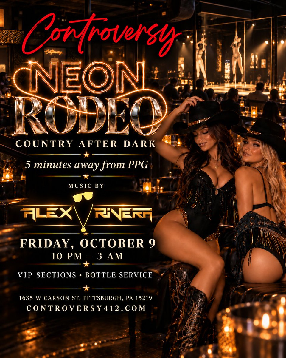 Controversy_412's tweet photo. Walking into the neon rodeo like... Only 5 minutes from downtown and PPG Arena. Your Friday night plans just got made https://t.co/Oxf4WEjMd6