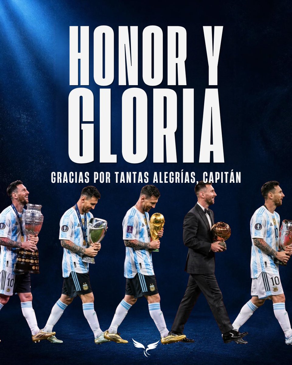 halconesrep's tweet photo. Honor y gloria al que nos hizo emocionar, gritar, sonreír y sentir el máximo orgullo por ser argentinos. 

Eternamente gracias Capitán, gracias Leo 🇦🇷 https://t.co/pCxgFbXDKx