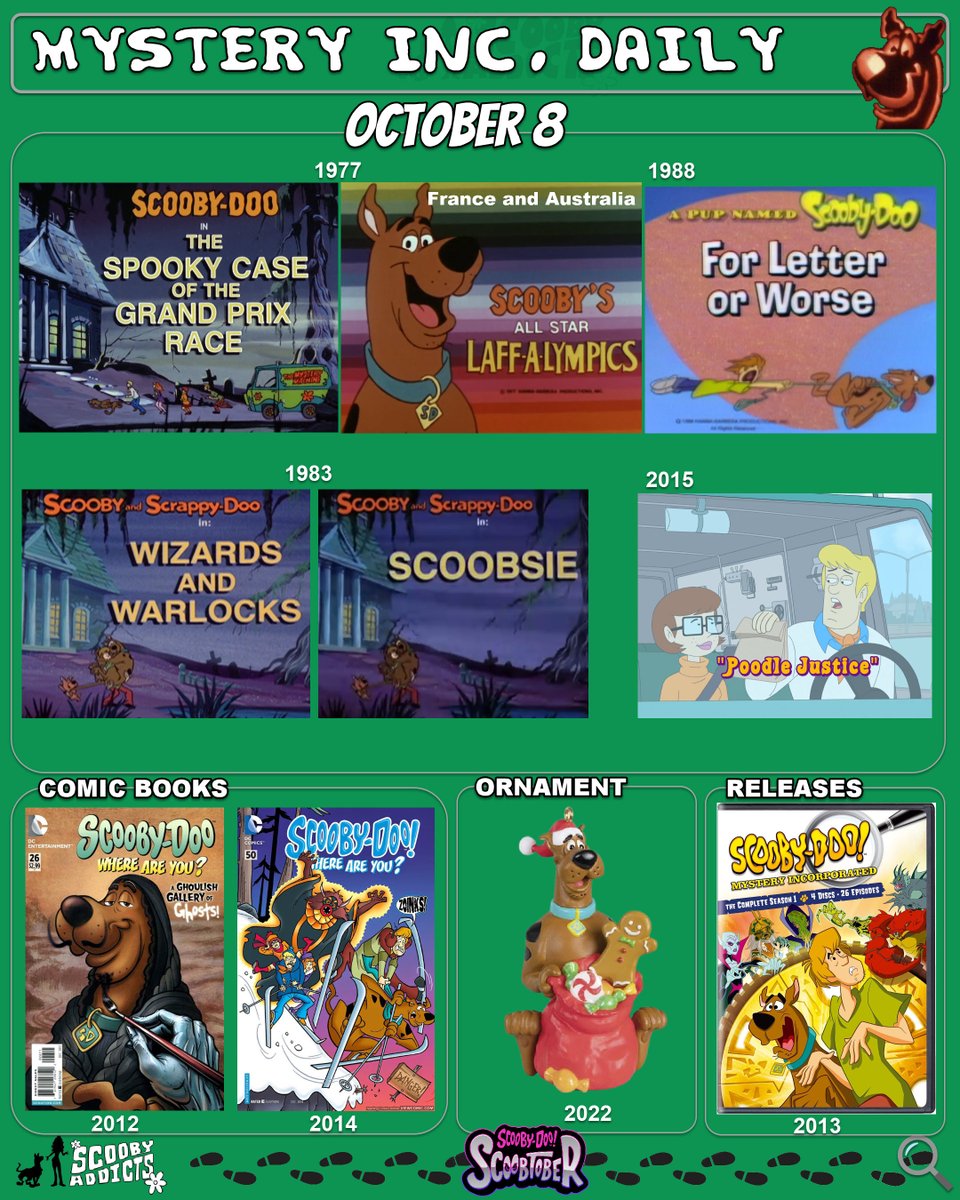 ScoobyAddict's tweet photo. Scooby-Doo History - October 8 #scoobydoo #history #scoobydoohistory https://t.co/IoFV3VhPUB