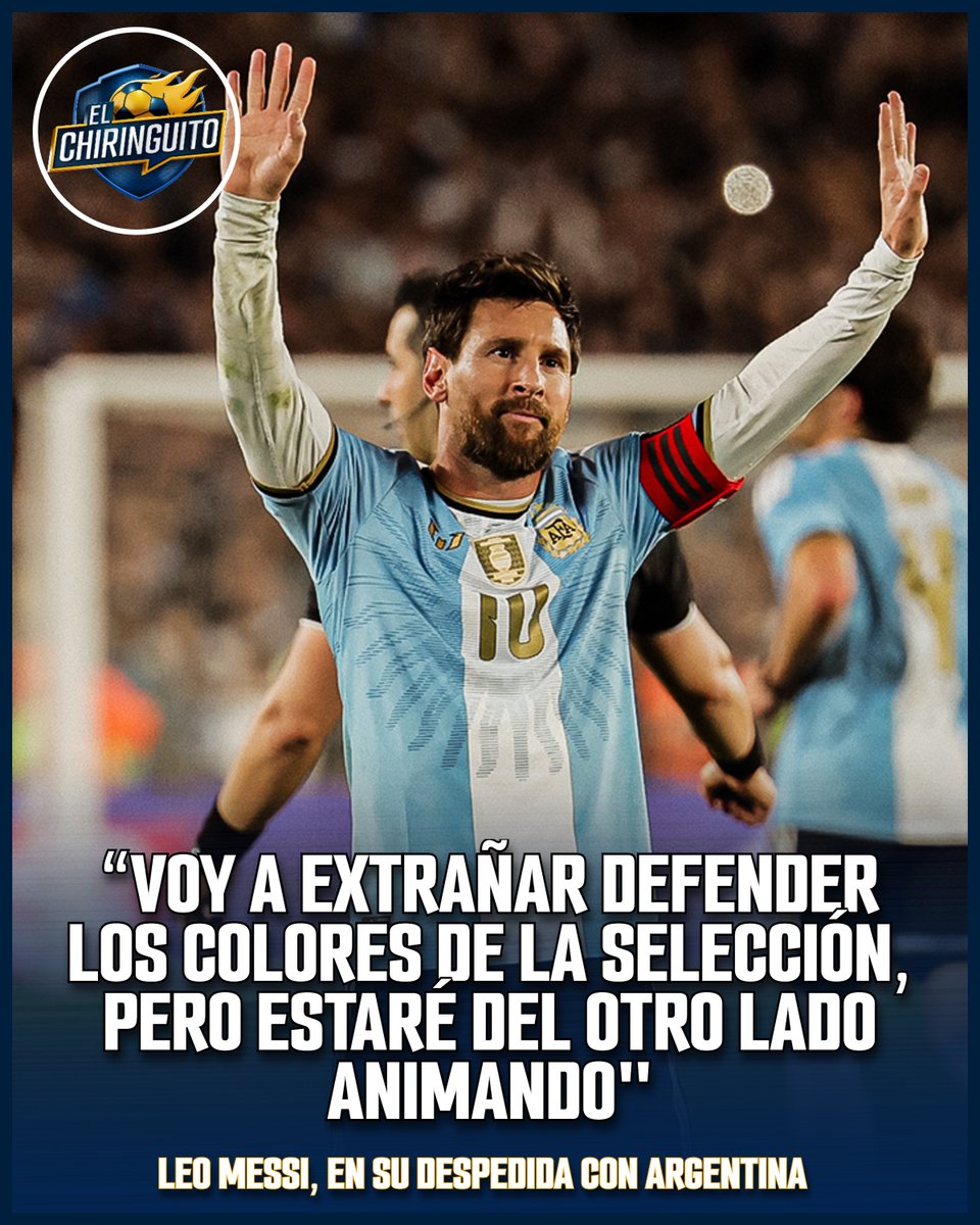 elchiringuitotv's tweet photo. 🩵🤍 El BONITO DISCURSO de LEO MESSI en su DESPEDIDA:

🇦🇷 "Es un orgullo haber defendido esta camiseta 20 años".

💭 "Me hicieron cumplir mi sueño de chiquito, de ser campeón del mundo". https://t.co/JxlViCCTug