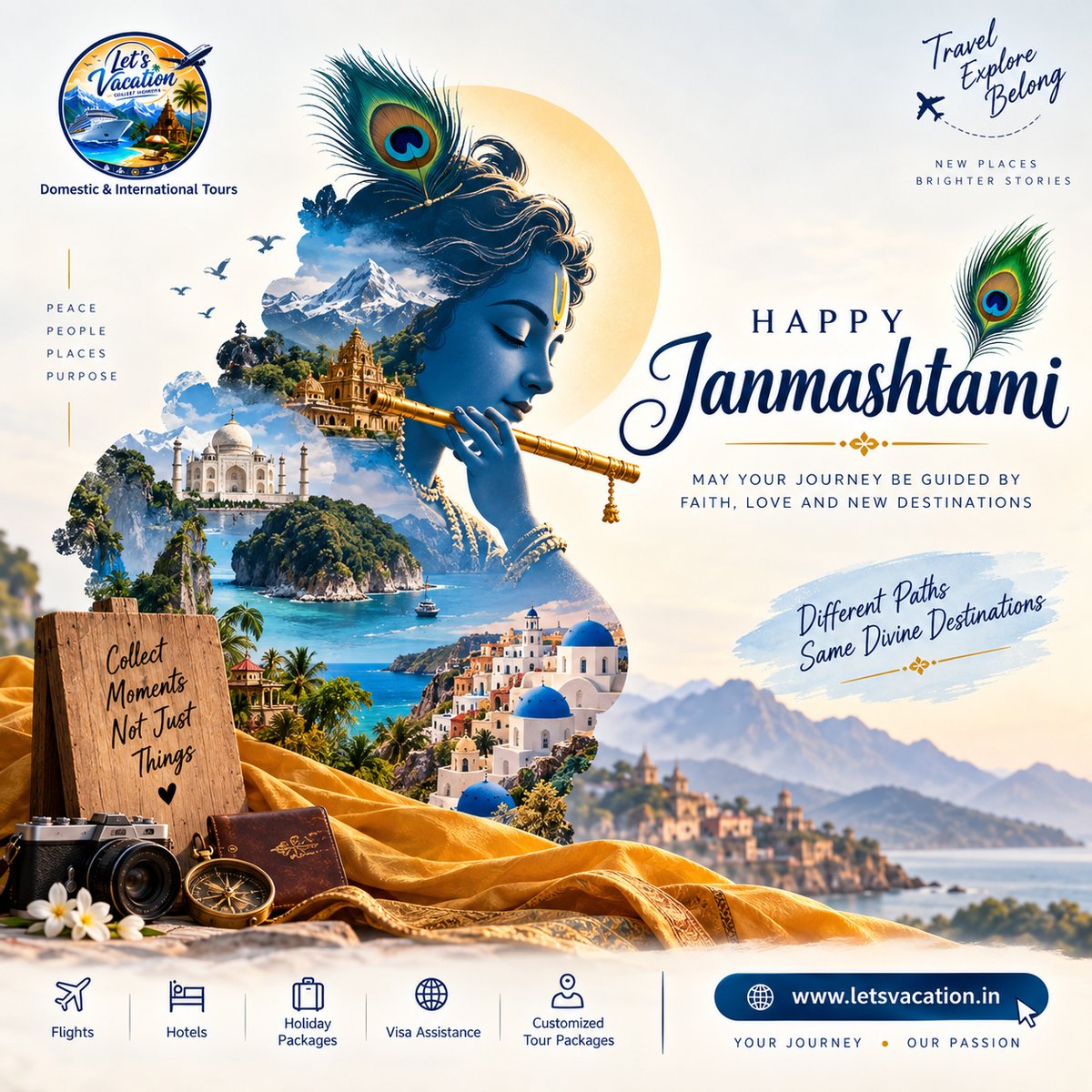 SilvanaMarques7's tweet photo. This Janmashtami, may Lord Krishna bless every journey with faith, joy, new beginnings, and unforgettable memories. From peaceful escapes to global adventures, turn your travel dreams into cherished experiences. Happy Janmashtami! https://t.co/3KYGIBDxUB