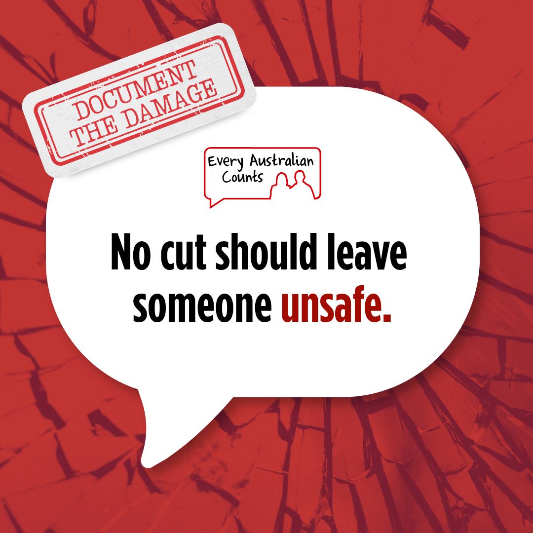 EveryAustralian's tweet photo. No NDIS cuts should leave a person unsafe or without the support they need.
We need real safeguards, exemptions when broad rules cause harm, continuity of essential support and meaningful review.
Protect people. Fix what causes harm.
📣 Share your story: https://t.co/wlyiBm9rLo https://t.co/yfaMnQ5zHw