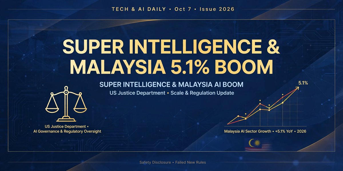 addlimr's tweet photo. Check out the latest article in my newsletter: Tech &amp;amp; AI Daily | Oct 7: DOJ Says Call It &amp;quot;Super Intelligence&amp;quot; + Malaysia&amp;#39;s AI Export Boom

Welcome to Tech &amp;amp; AI Daily — 3 stories, why they matter, https://t.co/x3qk4PS7nl via @LinkedIn https://t.co/npyxvZ5bAP