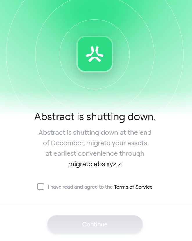 0xSinet's tweet photo. the one thing i didn't expect was Abstract holding my wallet hostage lmao

you either tick the box or you don't get into your wallet.

and if you tick it, here's what you're agreeing to (updated today btw):

1. arbitration only, no class action
2. their max liability to you is $100 (or whatever fees you paid them)
3. if you lose access to your wallet or funds, they're not liable even when it's their own negligence
4. you get 1 year to sue, after that it's gone forever
5. your XP is kept as an off-chain record for 6 months. that's it

they named it Abstract and the only concrete thing left is the waiver

bravo @AbstractChain