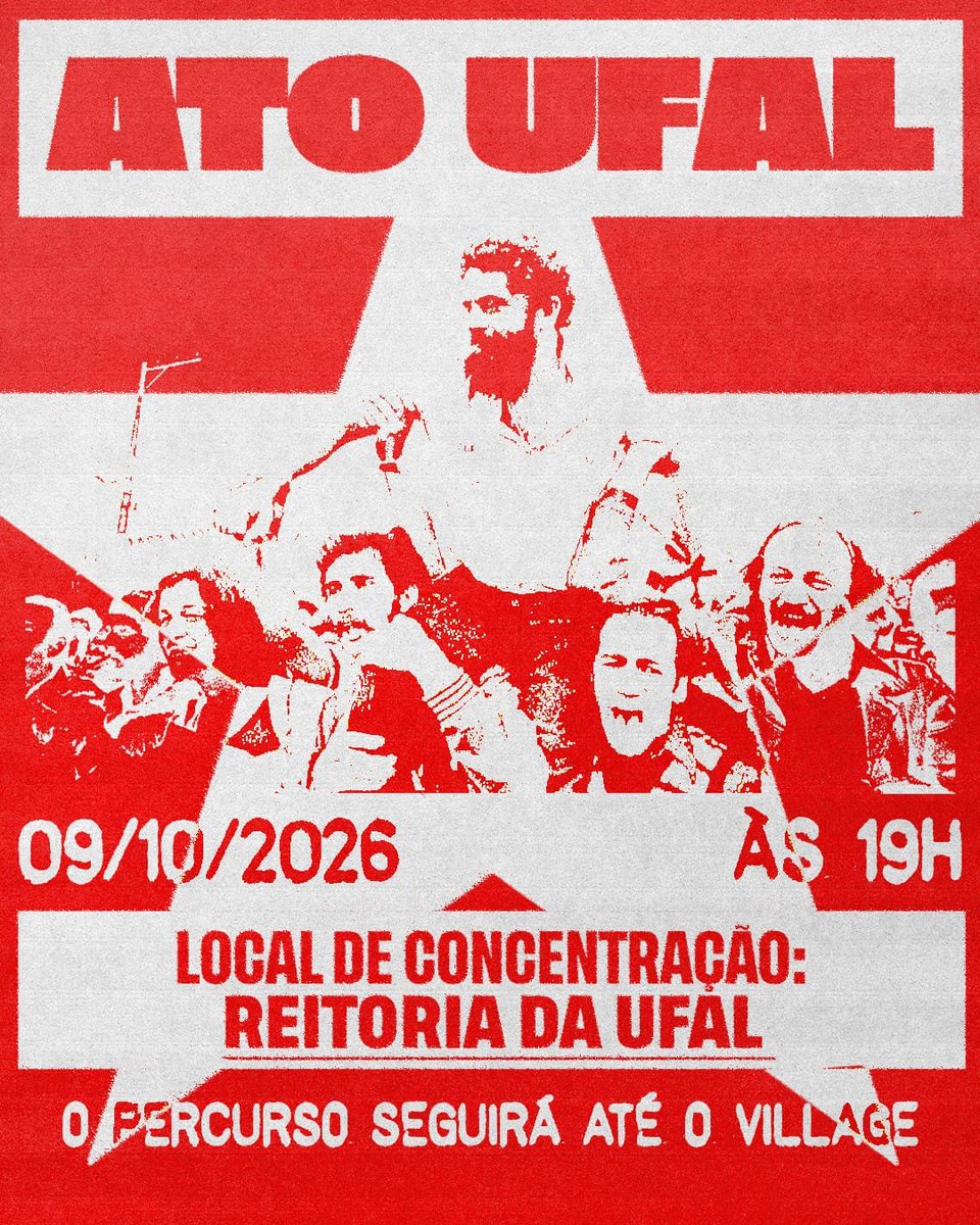 shosholozaaa's tweet photo. 📌 ATO UFAL!

09/10/2026 >>> 19h
📍Reitoria da UFAL —> Village

Compartilhem com aqueles q são a favor desse ato e querem estar presentes!

Vamos em frente, vamos à luta! 🌟❤️ https://t.co/AgTNfLps6E