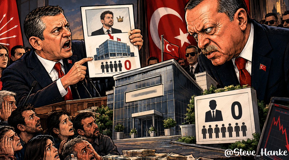 steve_hanke's tweet photo. #TurkeyWatch🇹🇷: Turkey's $18.3 billion fund scandal: YENİ Party leader Özel revealed that Erdoğan's nephew's company, which had NO employees, was linked to the collapsed investment funds.

JUST ANOTHER DAY IN ERDOĞAN'S TURKEY. https://t.co/Z1TDAZtSAB