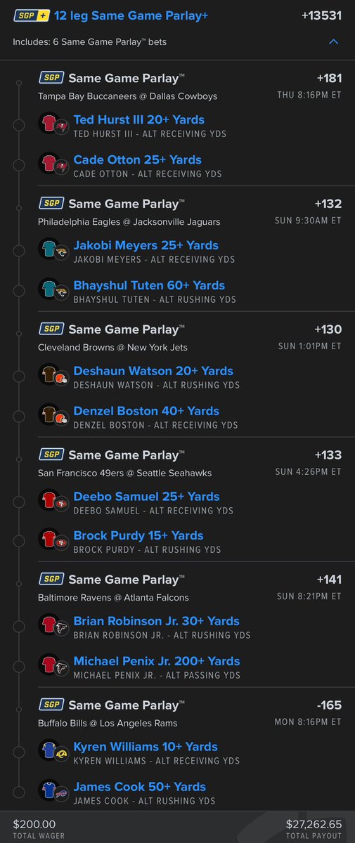 AllInAbe's tweet photo. $30,000 parlay that’s 100% this season… https://t.co/57xlS9dHOZ