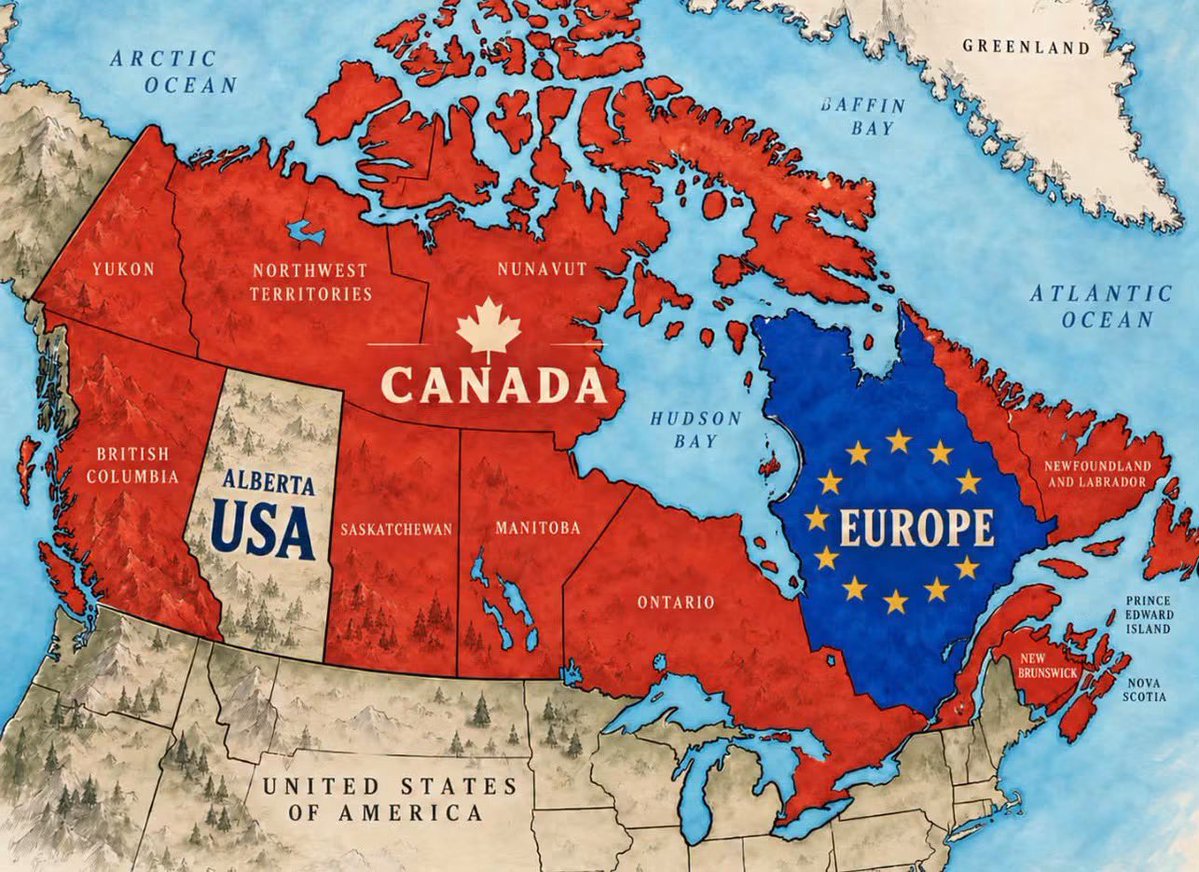 JayGenXer's tweet photo. Quebec cleaned house. Alberta is next on the calendar. Ottawa is still arguing with Trump.

The CAQ won 90 seats in 2022. Monday night it won zero. The Parti Québécois took 59 and a minority, on 28 percent of the vote. Éric Duhaime's Conservatives picked up 19. A party that went from a government to not enough members for a meeting. The PQ ran on identity, 35,000 permanent residents a year, and temporary immigration cut in half. That is a centre-left party talking about how many people the province can actually hold.

Oct 19, Alberta votes on whether to start the process toward a separation referendum. Not a flag change the next morning. Danielle Smith says she will vote to stay. A CBC poll had 72 percent staying and 23 percent for secession. The map is the joke. The calendar is not.

None of this started with a tweet from Washington. Trump gives people a reason to be angry. Carney answers, and the answer gets graded like a campaign ad. Take Trump out of the picture and ask the boring questions. Housing. A doctor. The grocery bill. Two provinces having a serious talk about whether they are staying. Beer goggles for the guy who talks back to Trump are not a report card.

Quebec and Alberta are not the same story. Both of them are a reminder that a flag in the reply does not mean the country under it is working. Trump will be gone. The decisions made while he was the whole argument will still be here.

#cdnpoli