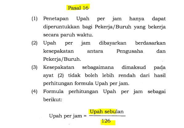 MenteriPekerja's tweet photo. Percaya ga percaya upah 9rb perjam untuk kasir part-time ini  udah termasuk legal secara aturan. Fakta ini mungkin banyak yang ga pro tapi semua ini legal. Tapi emang itu faktanya.

Legal jika part-time kasih di usaha kecil/usaha mikro.

1. Berapa Upah minimum Part time untuk usaha kecil dan usaha mikro di Kota solo?

Jadi Upah minimum untuk usaha kecil dan mikro itu ada rumuspastinya :
"minimal 50% dari rata-rata konsumsi masyarakat di tingkat provinsi"

Rata-rata pengeluaran konsumsi penduduk Jawa Tengah pada tahun 2025 = Rp1.337.028

50% x Rp1.337.028 = Rp 668.514.
Rp 668.514 / 126  = Rp 5.305 (upah 1 jam)

Pasal 16 PP 36 tahun 2021