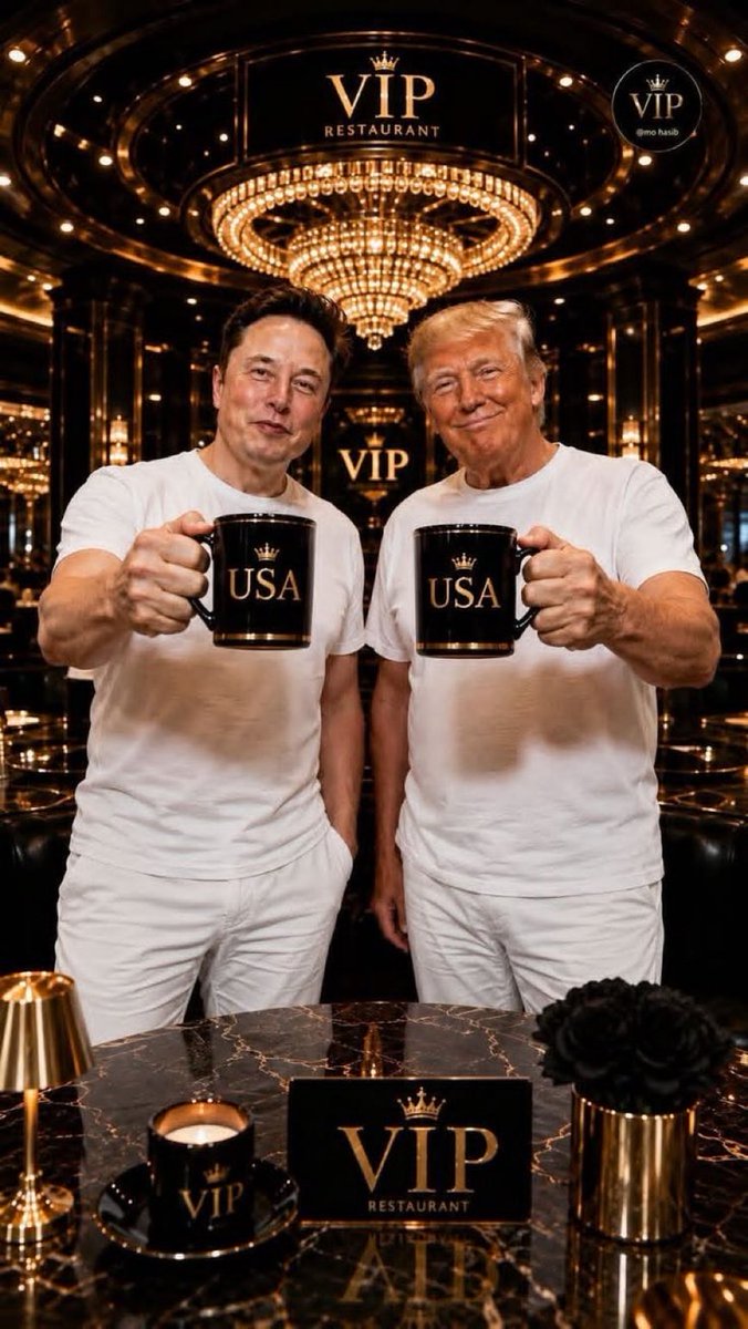 YungProspect's tweet photo. Be honest—if you could have coffee with these two, who would you choose? ☕🇺🇸
Elon Musk or Donald Trump? 👀 https://t.co/ni9j85UtQu