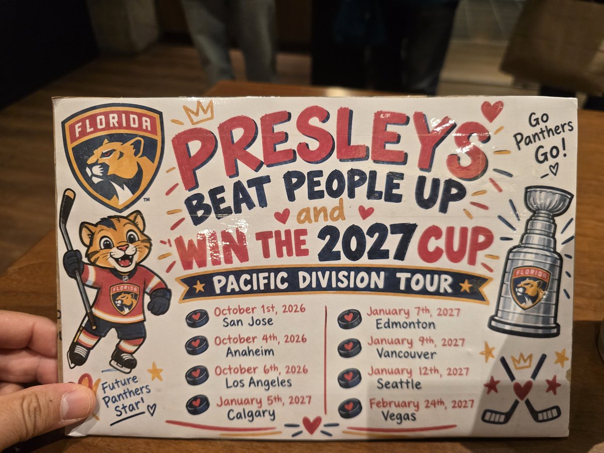 Mali_Bougie's tweet photo. @FlaPanthers Game 3 of 8 on Presley's Beat People up and win the 2027 Cup Pacific Division Tour https://t.co/3KD0V2KfRg