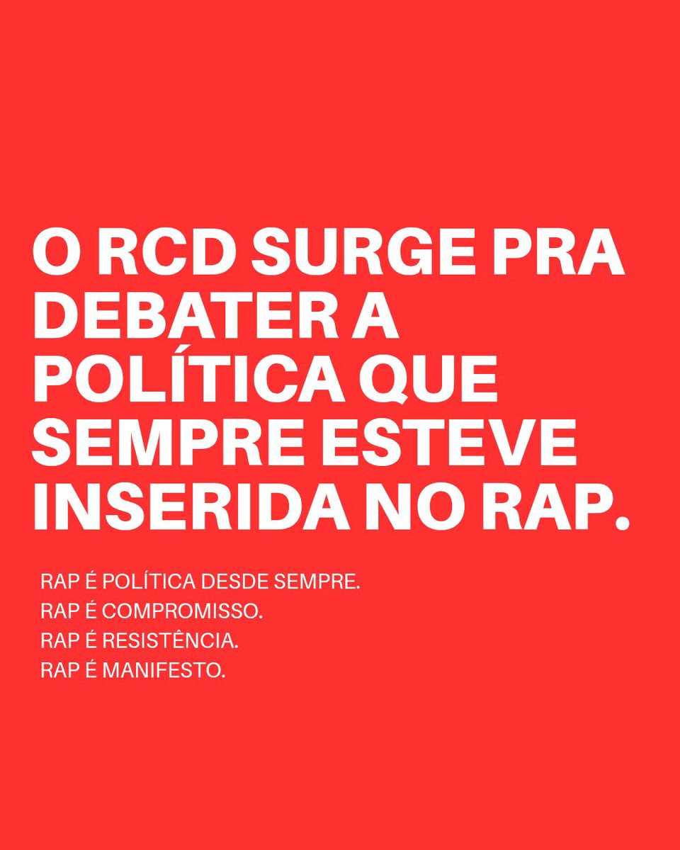 Retianismo's tweet photo. 🚫 RAP CONTRA A DIREITA

Movimento de fã-clubes, rappers e creators pela defesa dos direitos, da igualdade e da comunidade.

O #RCD nasce para fortalecer o debate político na cultura e incentivar um voto consciente.

Nossa voz tem lado.

#RAPCONTRADIREITA https://t.co/Wk2EdBilvM