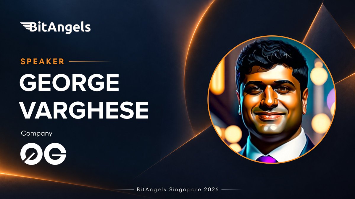 BitAngels's tweet photo. 0G is building the largest Layer-1 for AI. George Varghese is bringing that perspective to BitAngels Singapore.

George (@vargs_g), Strategic Advisor at @0G_Foundation, joins us during @TOKEN2049 week. 0G runs an accelerator for AI-native startups and backs its ecosystem with an $88.88M fund, so he sees a steady stream of what founders at the AI and crypto intersection are building.

Anyone raising in decentralized AI, he's the one to find on the day.

📅 Friday, October 9, 2026 | 10:45 AM – 2:30 PM SGT
🎟️ Get your ticket: https://t.co/Em1oF2GlJS