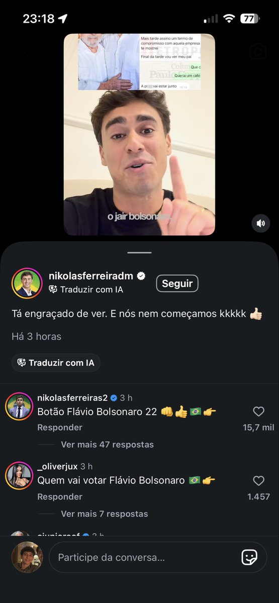 sadsvest's tweet photo. gente, queria fazer um questionamento aqui: o nikolas ferreira com toda certeza do mundo está sendo impulsionado pela META.  o vídeo que ele postou há três horas tem mais visualizações que artistas globais. como isso é possível? https://t.co/RFVHJDxMNm