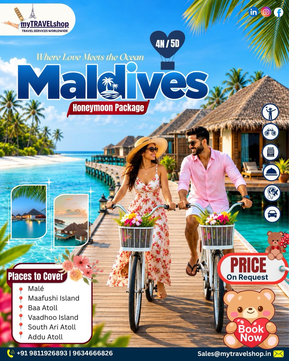 ca_comparim's tweet photo. Where love meets the ocean. Escape to the Maldives with our exclusive 4 Nights / 5 Days Honeymoon Package—turquoise lagoons, pristine beaches, and unforgettable luxury for you and your partner. https://t.co/1P1mWE3JNh
