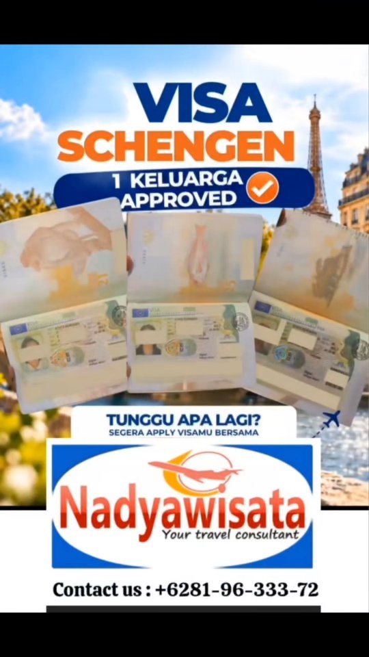 GraceUrsinho's tweet photo. Terima kasih Bapak dan Ibu telah mempercayakan pengurusan visa turis Prancis kepada Nadyawisata. https://t.co/12ERhsGxE0