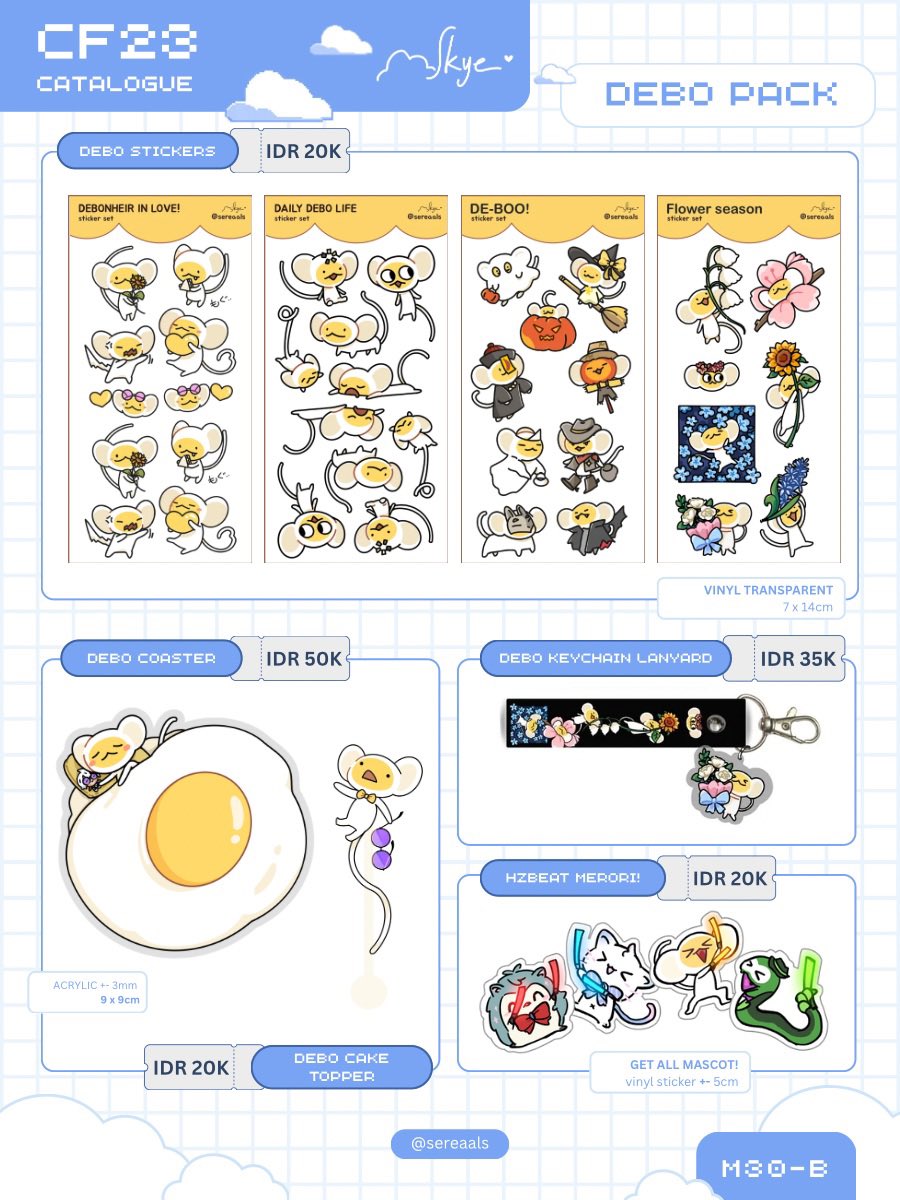 sereaals's tweet photo. [♡ and 🔁 appreciated!]

ya-ho ⋆✶.ᐟ
here’s my final catalogue for CF23

꒰ 1 / 2 ꒱

TABLE M30-b (sereaals)

fandom : BY THE BEAT, WITCH HAT ATELIER, POKEMON, PANDAVVA, ORIGINALS

☁︎ local form : https://t.co/xX6yscMPaD 

♡

#CF23 #CF23catalogue https://t.co/RcickehuP6