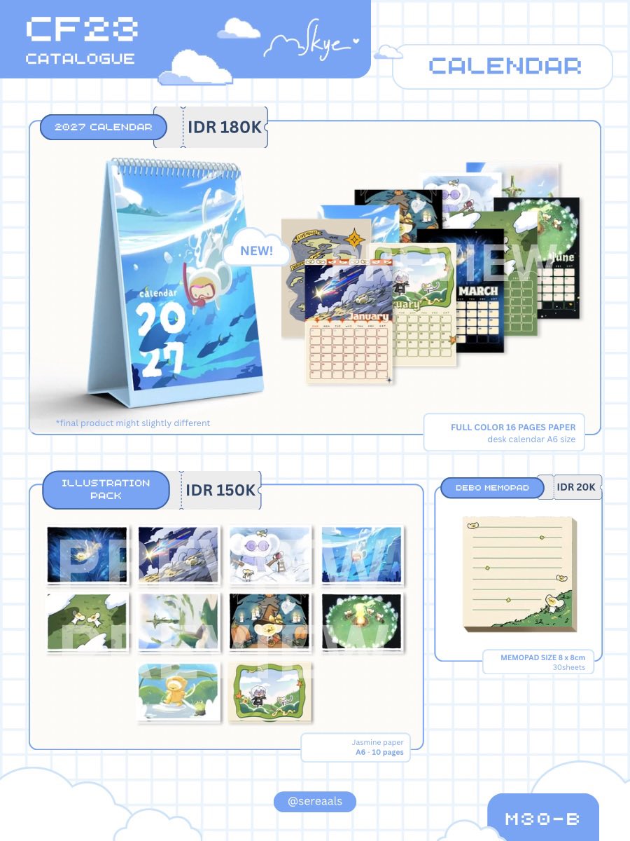 sereaals's tweet photo. [♡ and 🔁 appreciated!]

ya-ho ⋆✶.ᐟ
here’s my final catalogue for CF23

꒰ 1 / 2 ꒱

TABLE M30-b (sereaals)

fandom : BY THE BEAT, WITCH HAT ATELIER, POKEMON, PANDAVVA, ORIGINALS

☁︎ local form : https://t.co/xX6yscMPaD 

♡

#CF23 #CF23catalogue https://t.co/RcickehuP6