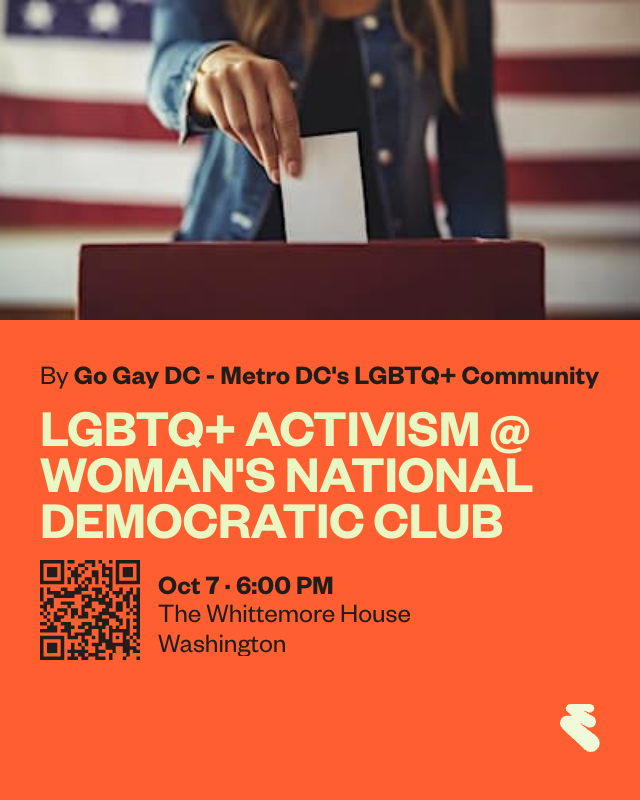 GoGayDC's tweet photo. Help protect Democracy by volunteering. Join your friends at the The Woman’s National Democratic Club (WNDC) for Winning Wednesday! We’ll be writing postcards. Join us for camaraderie, door prizes, pizza and a cash bar. https://t.co/BYnDlAYqW2

#gogaydc
#washblade
#metroweekly https://t.co/ooFeXlJgAy