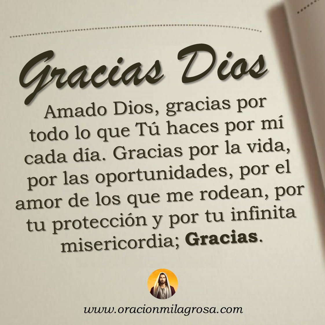 oracion_milagro's tweet photo. GRACIAS DIOS POR TODO: Amado Dios, gracias por estar siempre conmigo, gracias por tus bendiciones y por tu amor que nunca falla. Aun cuando no todo es perfecto, yo elijo agradecer, porque sé que Tú estás obrando en mi vida.

Mira este video en: https://t.co/AHWQRNlSKD ✨