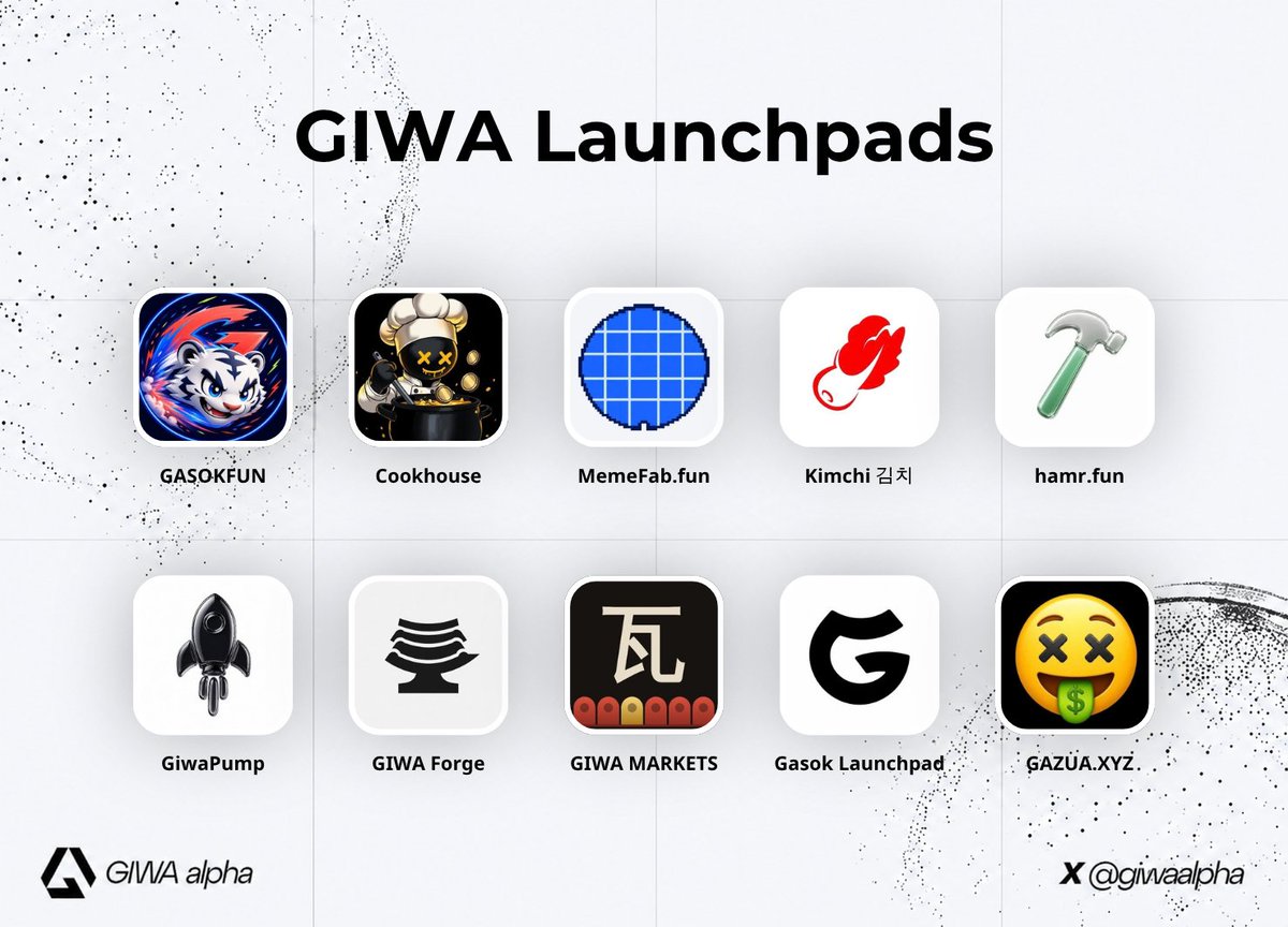 giwaalpha's tweet photo. GIWA Launchpad ecosystem is getting crowded 👀

10 projects currently on my radar:

▫️ @gasokfun

▫️ @hamrdotfun 

▫️ @Kimchifunxyz 

▫️ @cookhousememe 

▫️ @gazuaxyz 

▫️ @GIWAForge 

▫️ @GiwaPump 

▫️ @MemeFab_fun 

▫️ @GIWALAUNCHPAD 

▫️ @GiwaGasok 

GIWA is still early, but the launchpad race is already heating up.

Which one are you watching the closest? 👇