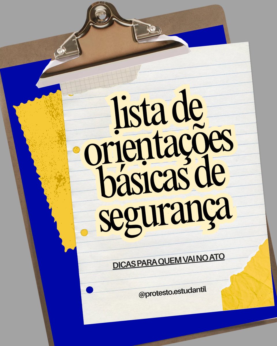protestudantil's tweet photo. 📢 ORIENTAÇÕES PARA A SEGURANÇA DO ATO DE AMANHÃ
A concentração se inicia às 12h atrás da igreja da CANDELÁRIA saindo 13:30 rumo à CINELÂNDIA‼️
Optem por irem com ROUPAS LEVES QUE COBREM O CORPO e TÊNIS confortável! 
AOS ESTUDANTES: A BLUSA DO UNIFORME E CALÇA!
+ https://t.co/lPPe8Yc3qv